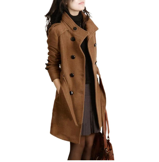 Woolen coat trench coat