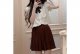 Women's Summer College Style Puff Sleeve White Short Sleeve Shirt