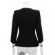 Square Collar Slimming Black Coat