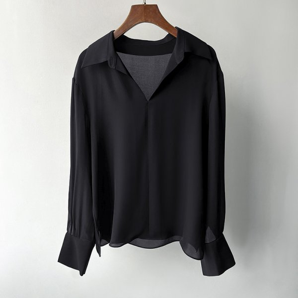 Straight Silky Pendant Comfortable Shirt