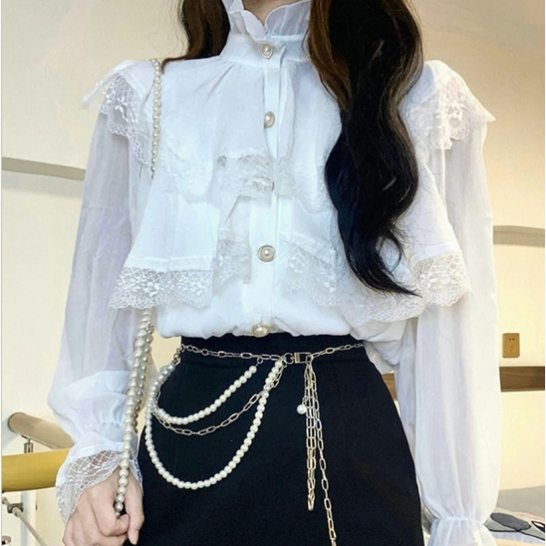 Western Style Ruffled Top For Women